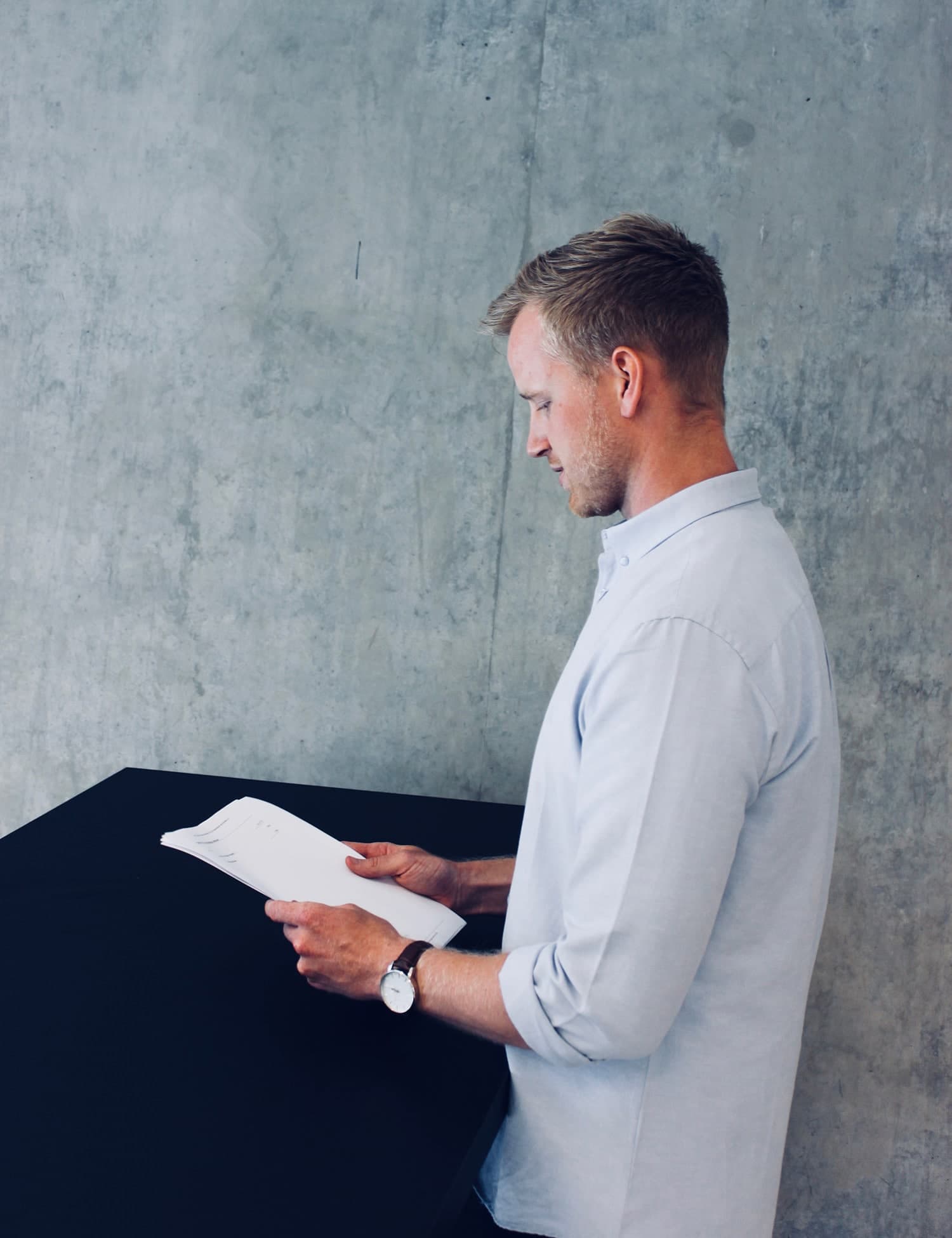 Paw kigger på dokumenter.